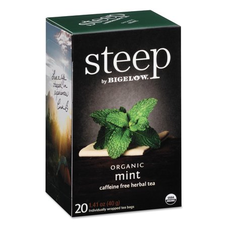 BIGELOW Steep Tea, Mint, 1.41 oz Tea Bag, PK20 RCB17709
